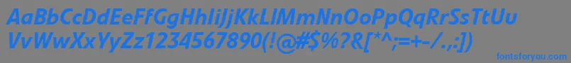 LinotypevetoMediumitalic Font – Blue Fonts on Gray Background