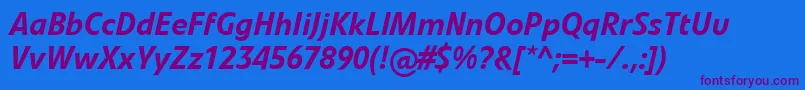 LinotypevetoMediumitalic Font – Purple Fonts on Blue Background