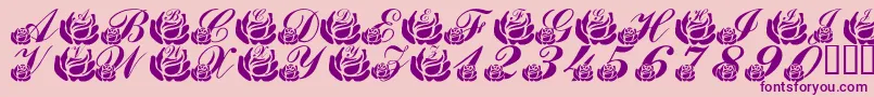 LmsCorinnesRoses Font – Purple Fonts on Pink Background
