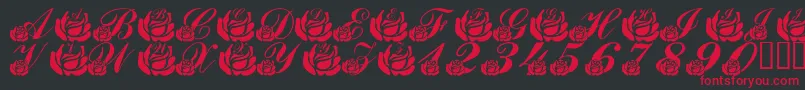 LmsCorinnesRoses Font – Red Fonts on Black Background
