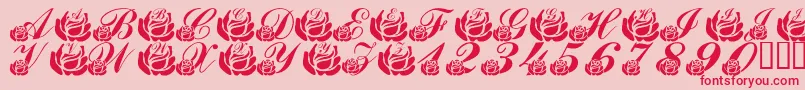 LmsCorinnesRoses Font – Red Fonts on Pink Background