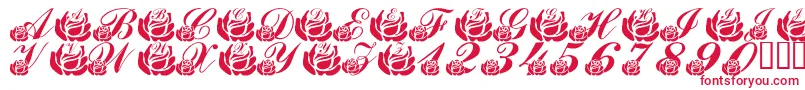 LmsCorinnesRoses Font – Red Fonts on White Background