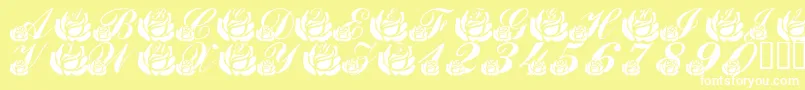 LmsCorinnesRoses Font – White Fonts on Yellow Background