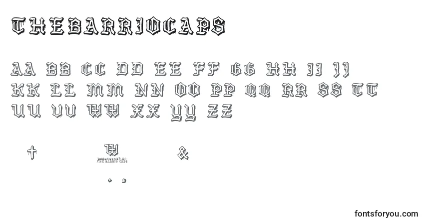 Czcionka TheBarrioCaps – alfabet, cyfry, specjalne znaki