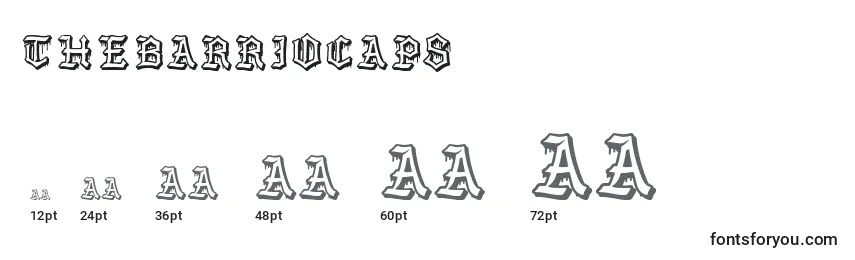 TheBarrioCaps Font Sizes