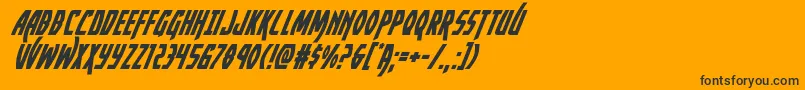 フォントYankeeclippersuperital – 黒い文字のオレンジの背景