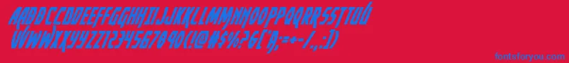 Yankeeclippersuperital Font – Blue Fonts on Red Background