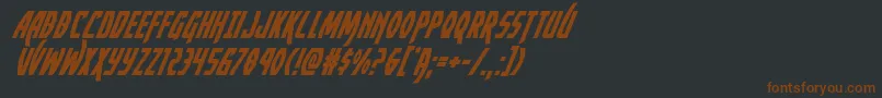 Yankeeclippersuperital-Schriftart – Braune Schriften auf schwarzem Hintergrund