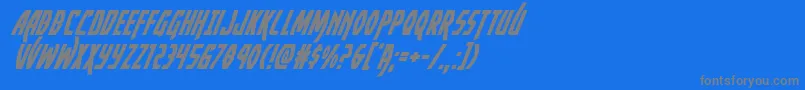 フォントYankeeclippersuperital – 青い背景に灰色の文字