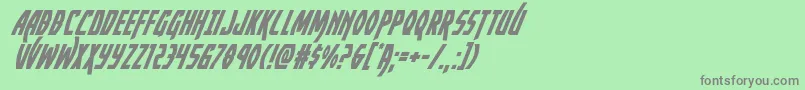 Yankeeclippersuperital Font – Gray Fonts on Green Background