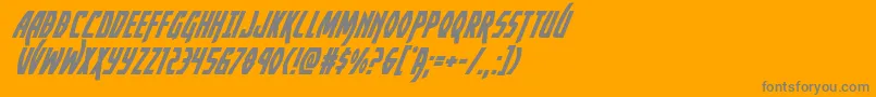 Yankeeclippersuperital-fontti – harmaat kirjasimet oranssilla taustalla