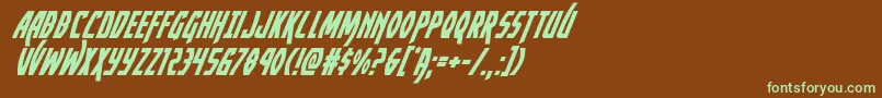 Yankeeclippersuperital Font – Green Fonts on Brown Background