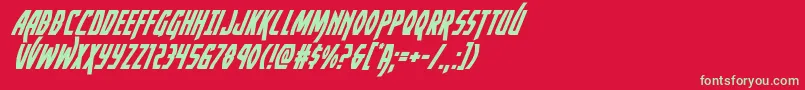 Yankeeclippersuperital Font – Green Fonts on Red Background