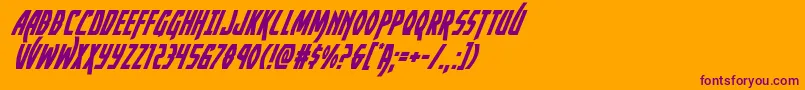 Yankeeclippersuperital Font – Purple Fonts on Orange Background