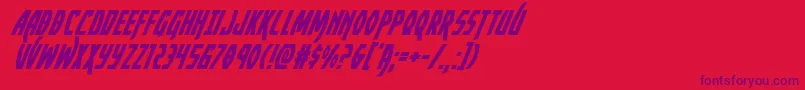 Yankeeclippersuperital Font – Purple Fonts on Red Background