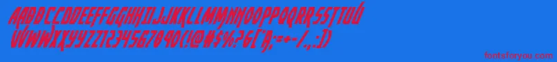 Yankeeclippersuperital Font – Red Fonts on Blue Background