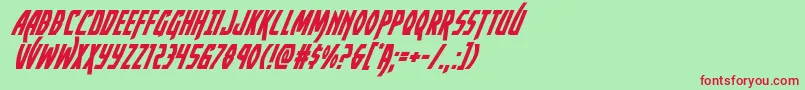 Yankeeclippersuperital Font – Red Fonts on Green Background