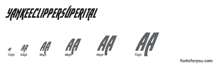 Yankeeclippersuperital Font Sizes