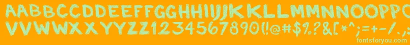 SpCaffeineRegular Font – Green Fonts on Orange Background