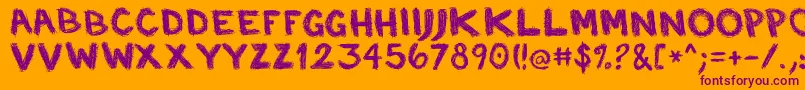 SpCaffeineRegular Font – Purple Fonts on Orange Background