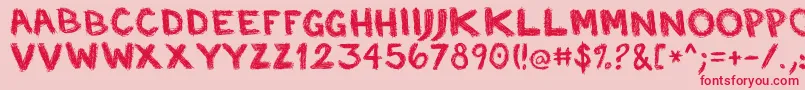 SpCaffeineRegular Font – Red Fonts on Pink Background