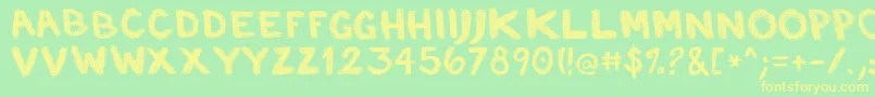 SpCaffeineRegular Font – Yellow Fonts on Green Background