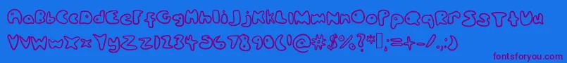 Bloop Font – Purple Fonts on Blue Background