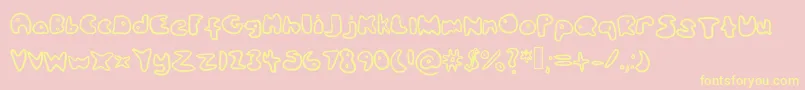 Bloop Font – Yellow Fonts on Pink Background