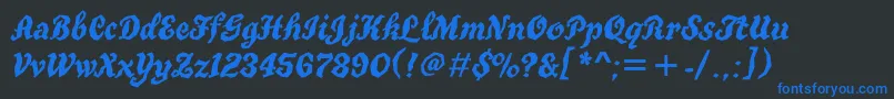 Truegrititt Font – Blue Fonts on Black Background