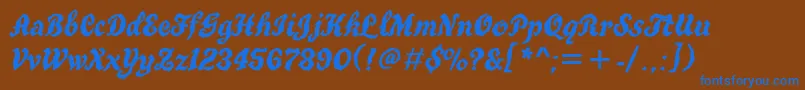 Truegrititt Font – Blue Fonts on Brown Background