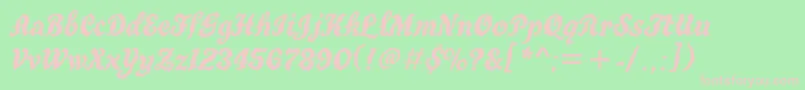 Truegrititt-fontti – vaaleanpunaiset fontit vihreällä taustalla