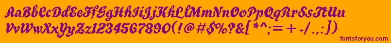 Truegrititt Font – Purple Fonts on Orange Background