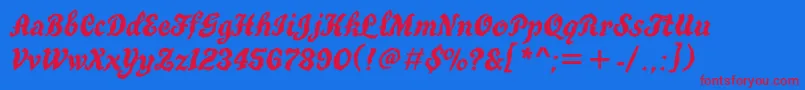 Truegrititt Font – Red Fonts on Blue Background