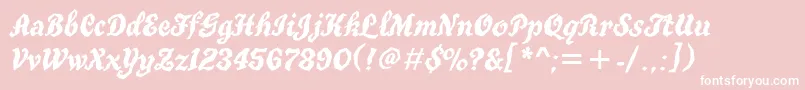 Truegrititt-fontti – valkoiset fontit vaaleanpunaisella taustalla