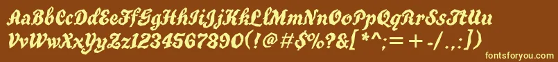 Truegrititt Font – Yellow Fonts on Brown Background