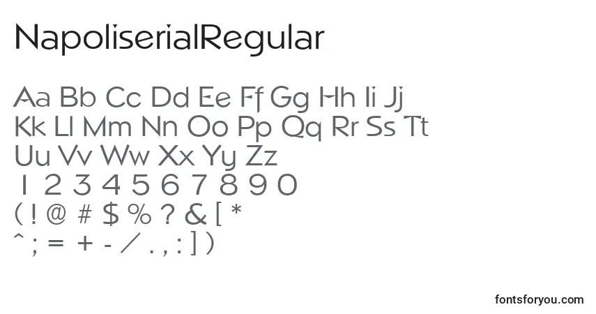Schriftart NapoliserialRegular – Alphabet, Zahlen, spezielle Symbole