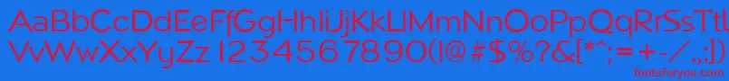 Police NapoliserialRegular – polices rouges sur fond bleu