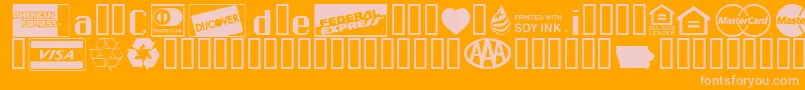 CreditCards Font – Pink Fonts on Orange Background