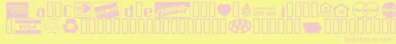 CreditCards Font – Pink Fonts on Yellow Background