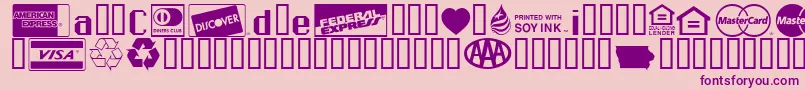 CreditCards Font – Purple Fonts on Pink Background