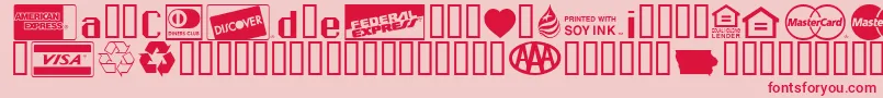 CreditCards Font – Red Fonts on Pink Background
