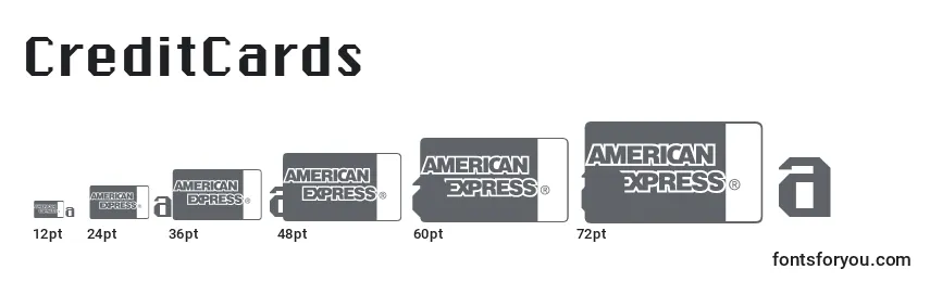 CreditCards Font Sizes