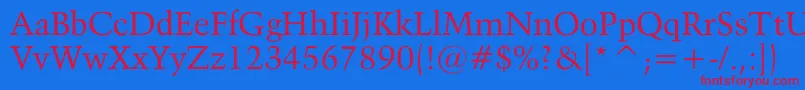 Activa Font – Red Fonts on Blue Background