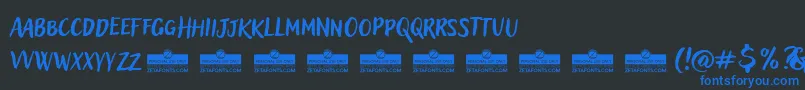 Weitere Informationen zur AdleryProBlockletterTrial-Schriftart AdleryProBlockletterTrial-Schriftart – Blaue Schriften auf schwarzem Hintergrund