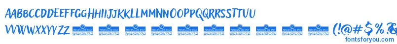 フォントAdleryProBlockletterTrial – 白い背景に青い文字