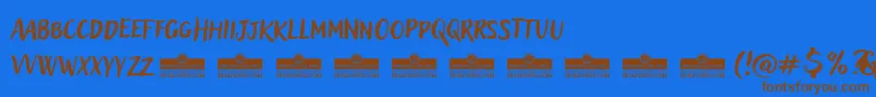 AdleryProBlockletterTrial Font – Brown Fonts on Blue Background