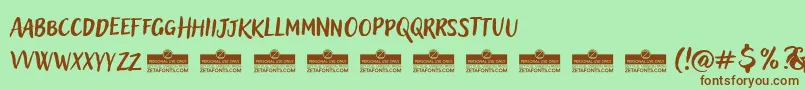 AdleryProBlockletterTrial Font – Brown Fonts on Green Background