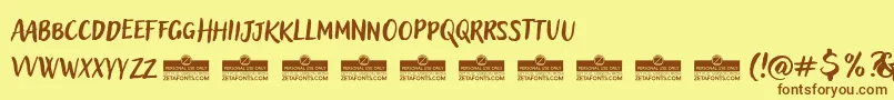 AdleryProBlockletterTrial Font – Brown Fonts on Yellow Background