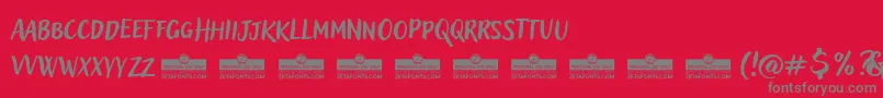 AdleryProBlockletterTrial Font – Gray Fonts on Red Background