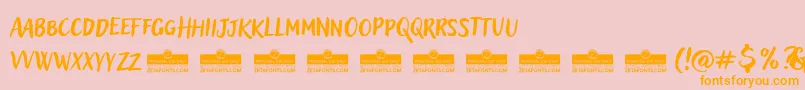 AdleryProBlockletterTrial-Schriftart – Orangefarbene Schriften auf rosa Hintergrund